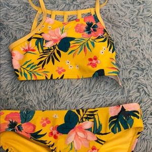 Yellow floral bathing suit